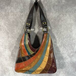 🔺SOLD🔺 Boho Shoulder Bag Multicolor Leather Purse Hippie Approx 13x8 *See Pics*